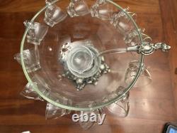 Pitman-Dreitzer 1545 Colony 27 Piece Silver Elegance Punch Bowl Set c1960s USA