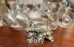 Pitman-Dreitzer 1545 Colony 27 Piece Silver Elegance Punch Bowl Set c1960s USA