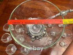 Pitman-Dreitzer 1545 Colony 27 Piece Silver Elegance Punch Bowl Set c1960s USA