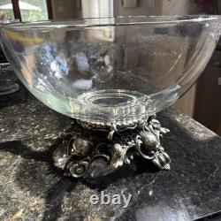 Pitman-Dreitzer Colony 14 Piece Silver Elegance Punch Bowl, Ladle, 12 Cups 60's