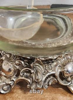 Pitman Dreitzer / Lancaster Colony #1545 Silver Elegance 15pc Glass Punch Bowl
