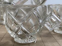 Pitman Dreitzer Lancaster Colony Diamond Glass Heavy Punch Bowl MCM 11