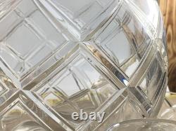 Pitman Dreitzer Lancaster Colony Diamond Glass Heavy Punch Bowl MCM 11