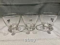 Pitman Dreitzer Lancaster Colony Glass Punch Bowl Brass Stand 3 Cups Vintage WOW