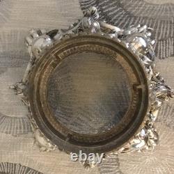 Pittman Dreitzer 15 Piece Punch Bowl Ornate Silver Stand 12 Cup Hooks Ladle Vtg