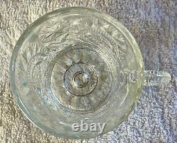 Pressed Sawtooth Cut Glass Punch Serving Bowl Pedestal Tray 12 Cups XL 30 Lbs