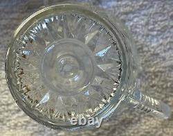 Pressed Sawtooth Cut Glass Punch Serving Bowl Pedestal Tray 12 Cups XL 30 Lbs