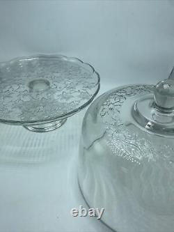Princess House Fantasia Domed Cake Plate #5202+Punch Bowl #5201 In Original Boxs