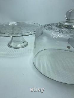 Princess House Fantasia Domed Cake Plate #5202+Punch Bowl #5201 In Original Boxs