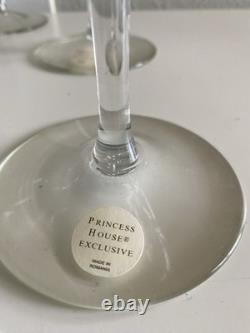 Princess House Punch Bowl Set 6 Glasses & Pitcher Romania Floral Design Vintage