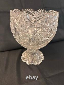 Punch Bowl & Base Tom & Jerry American Brilliant Period ABP Cut Glass WOW