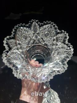Punch Bowl Base stand American Brilliant period Cut Glass Johnson Carlson