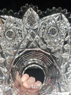 Punch Bowl Base stand American Brilliant period Cut Glass Johnson Carlson