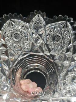 Punch Bowl Base stand American Brilliant period Cut Glass Johnson Carlson