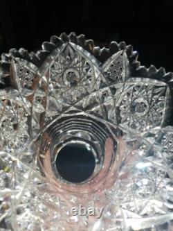 Punch Bowl Base stand American Brilliant period Cut Glass Johnson Carlson