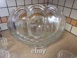 Punch Bowl Joseph HORNE company complete with 18 cups and glass ladle