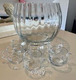 Punch Bowl Krosno Optic Punch By Crate & Barrel 7 Piece Set