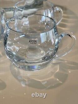 Punch Bowl Krosno Optic Punch By Crate & Barrel 7 Piece Set