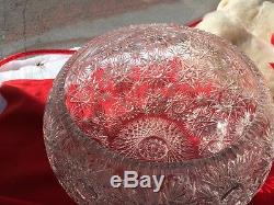 Punch Bowl, Lead Crystal, Simply Beautiful With 12 Cups