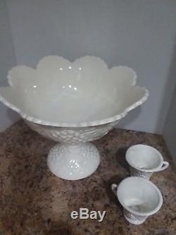 Punch Bowl Milk Glass Antique