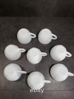 Punch Bowl Set 20 Pieces Thatcher McKee Concord Milk Glass 1950s