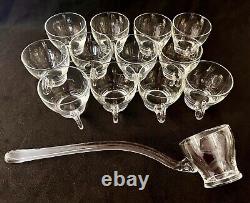 Punch Bowl Set Vintage MCM WEST VIRGINIA GLASS Co. 12 Cups With Ladle