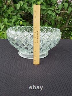 Punch Bowl Set Vintage Tiffin Franciscan Williamsburg Diamond Glass Plate Cups