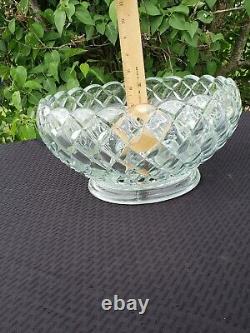 Punch Bowl Set Vintage Tiffin Franciscan Williamsburg Diamond Glass Plate Cups