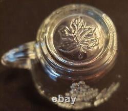 Punch Bowl Set With 12 Cups Vintage Anchor Hocking Clear Grapes and Leaves