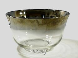 Punch Bowl Set With Caddy Vintage Dorothy Thorpe Style Silver Ombre Twelve Cup