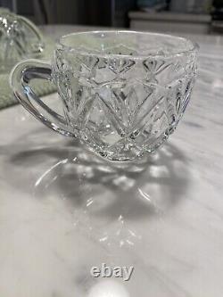 Punch Bowl Set with11 Cups Godinger Shannon 24% Lead Crystal