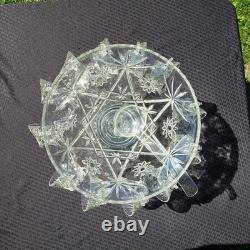 Punch Bowl Stand 12 Cups Vintage Anchor Hocking EAPC Star of David