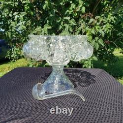 Punch Bowl Stand 12 Cups Vintage Anchor Hocking EAPC Star of David