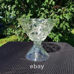 Punch Bowl Stand 12 Cups Vintage Anchor Hocking EAPC Star of David