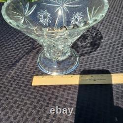 Punch Bowl Stand 12 Cups Vintage Anchor Hocking EAPC Star of David