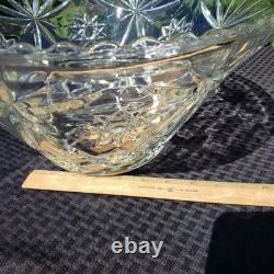 Punch Bowl Stand 12 Cups Vintage Anchor Hocking EAPC Star of David