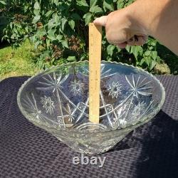 Punch Bowl Stand 12 Cups Vintage Anchor Hocking EAPC Star of David