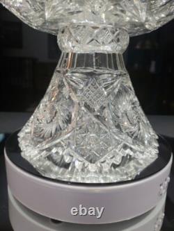 Punch Bowl & Stand Base Antique American Brilliant period Cut Glass Crystal 1908