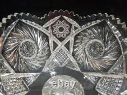 Punch Bowl & Stand Base Antique American Brilliant period Cut Glass Crystal 1908
