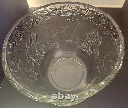 Punch Bowl With Lid Glass Serving Bowl Vintage Antique Centerpiece Dinnerware