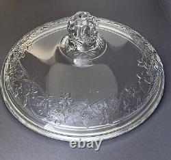 Punch Bowl With Lid Glass Serving Bowl Vintage Antique Centerpiece Dinnerware