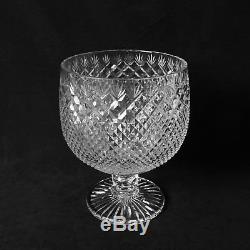 Punch Bowl and 6 Punch Cups crystal, hand cut, diamond and fan pattern, new