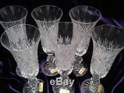 Punch Bowl and Six Champagnes crystal, hand cut, diamond and fan pattern, new