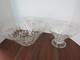 Punch Serving Bowl Cut glass 2pcs Large Set Heavy Thick Stackable Hourglass