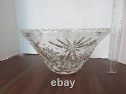 Punch Serving Bowl Cut glass 2pcs Large Set Heavy Thick Stackable Hourglass