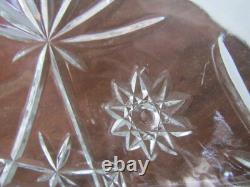 Punch Serving Bowl Cut glass 2pcs Large Set Heavy Thick Stackable Hourglass