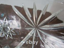 Punch Serving Bowl Cut glass 2pcs Large Set Heavy Thick Stackable Hourglass