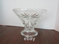 Punch Serving Bowl Cut glass 2pcs Large Set Heavy Thick Stackable Hourglass
