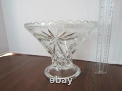 Punch Serving Bowl Cut glass 2pcs Large Set Heavy Thick Stackable Hourglass