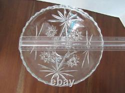 Punch Serving Bowl Cut glass 2pcs Large Set Heavy Thick Stackable Hourglass